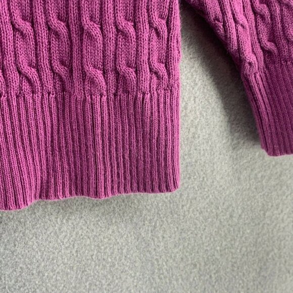Vintage Lands End Cable Knit Sweater Womens Plus Size 2X 20W-22W Pink Clueless - Picture 6 of 10